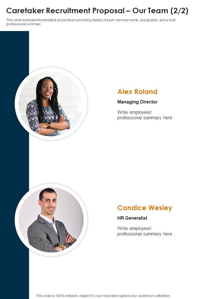 Caretaker Recruitment Proposal Our Team One Pager Sample Example Document