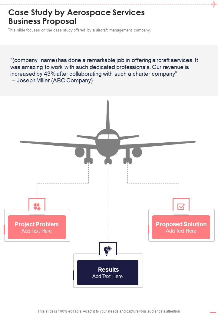 Case Study By Aerospace Services Business Proposal One Pager Sample Example Document Slide01