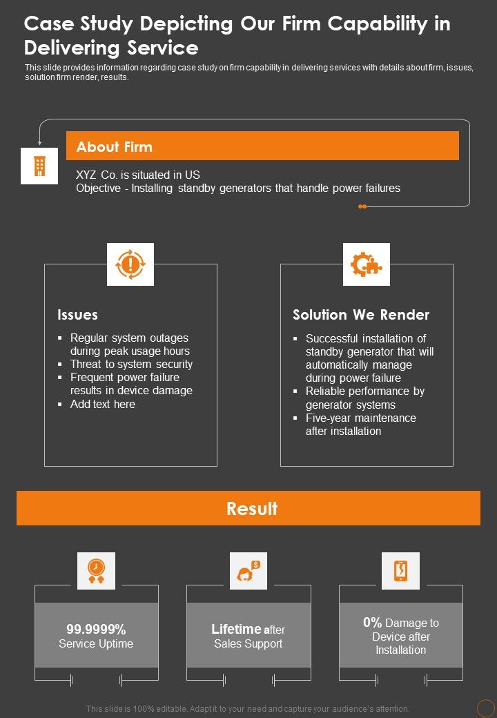 Case Study Depicting Our Firm Capability In Delivering Service One Pager Sample Example Document Slide01
