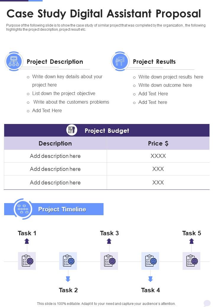 Case Study Digital Assistant Proposal One Pager Sample Example Document Slide01
