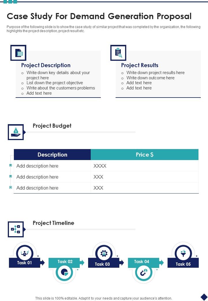 Case Study For Demand Generation Proposal One Pager Sample Example Document Slide01