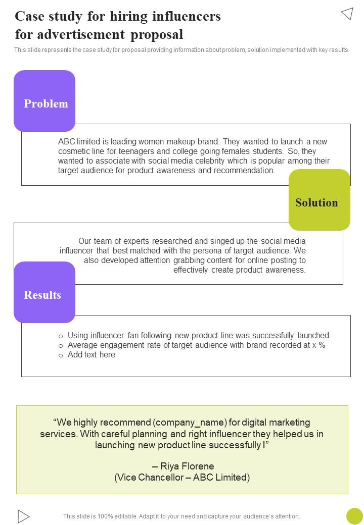 Case_Study_For_Hiring_Influencers_For_Advertisement_Proposal_One_Pager_Sample_Example_Document_Slide_1.jpg