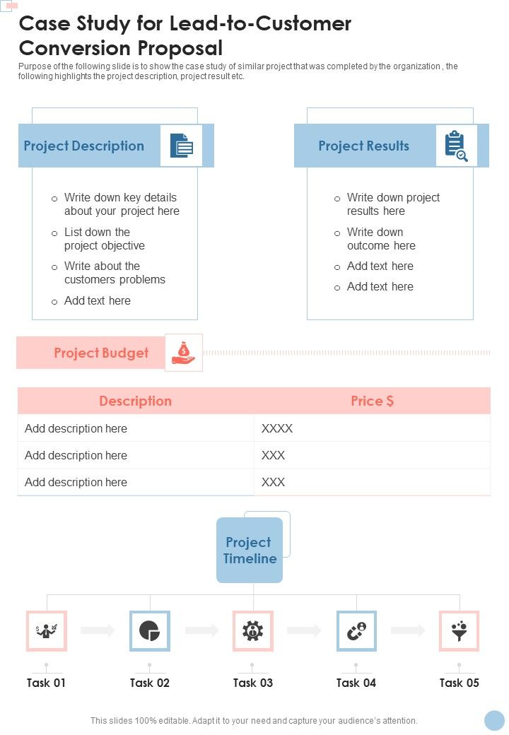 Case Study For Lead To Customer Conversion Proposal One Pager Sample Example Document Slide01