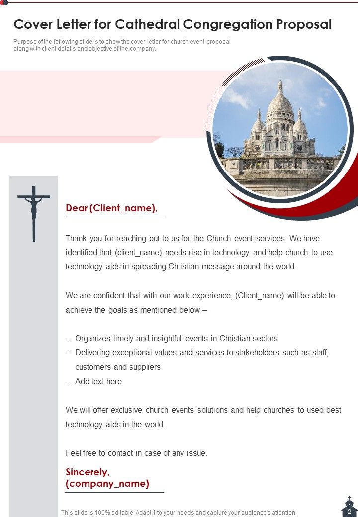 Cathedral Congregation Proposal Example Document Report Doc Pdf Ppt