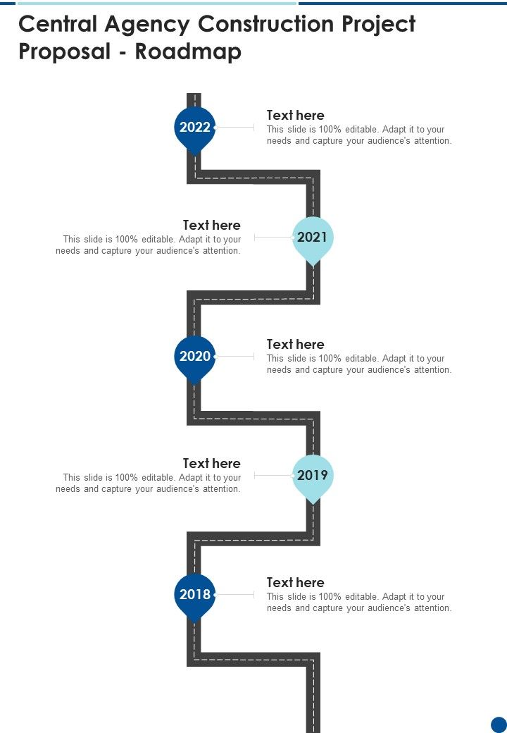 Central Agency Construction Project Proposal Roadmap One Pager Sample Example Document Slide01