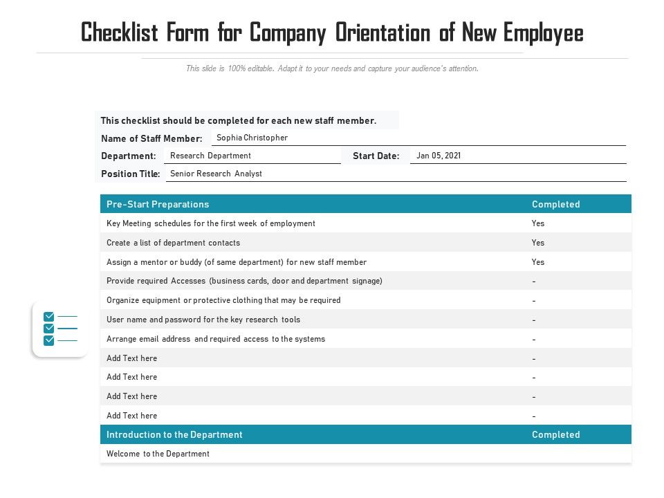 Checklist_Form_For_Company_Orientation_Of_New_Employee_Ppt_PowerPoint_Presentation_File_Styles_PDF_Slide_1.jpg