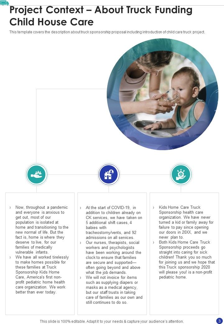 Child House Care Truck Funding Proposal Example Document Report Doc Pdf Ppt