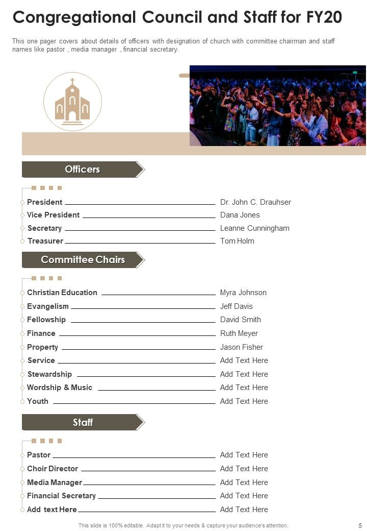 Church Yearly Report One Pager Documents