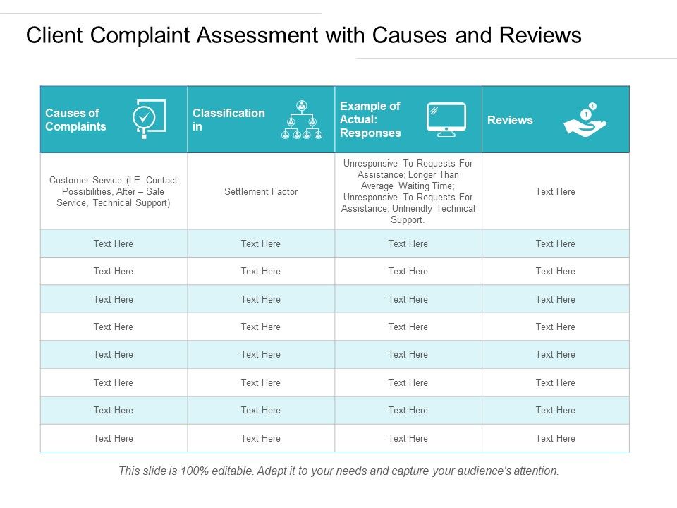 Client_Complaint_Assessment_With_Causes_And_Reviews_Ppt_PowerPoint_Presentation_File_Summary_PDF_Slide_1.jpg