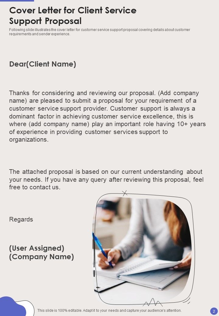Client Service Support Proposal Example Document Report Doc Pdf Ppt