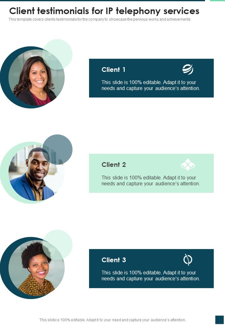 Client Testimonials For IP Telephony Services One Pager Sample Example Document Slide01