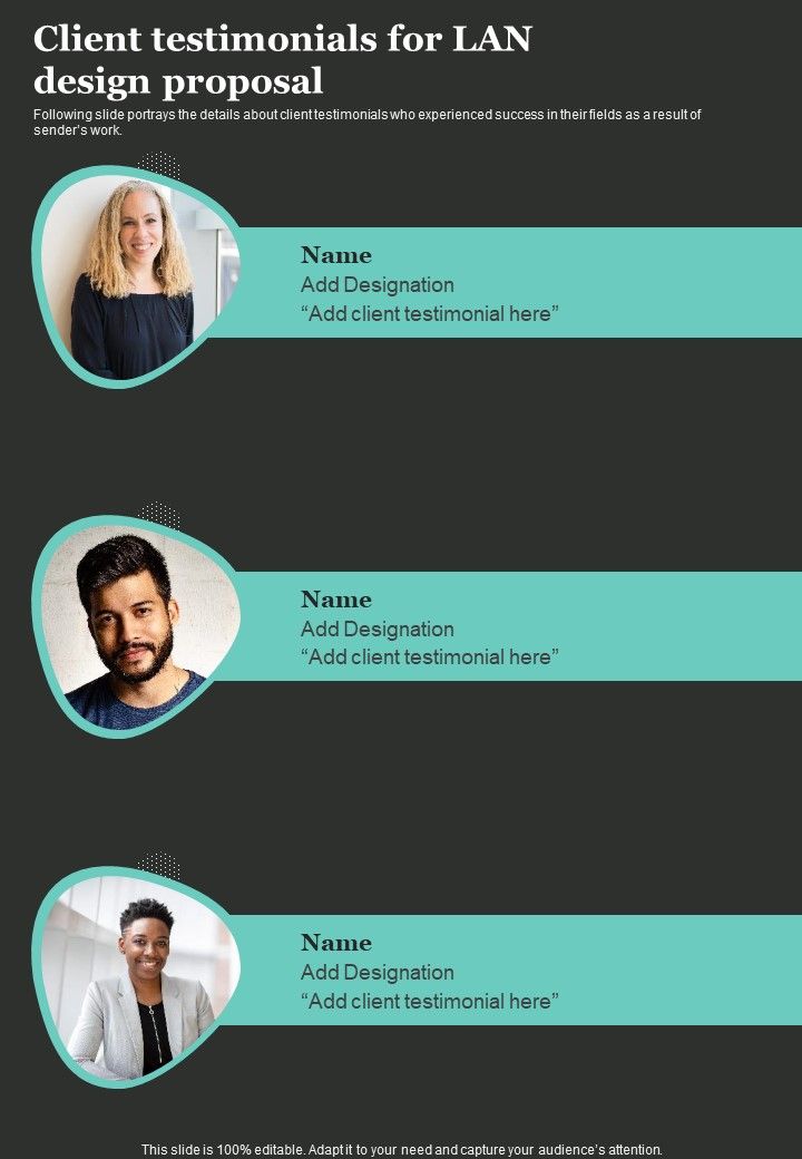 Client Testimonials For LAN Design Proposal One Pager Sample Example Document Slide01