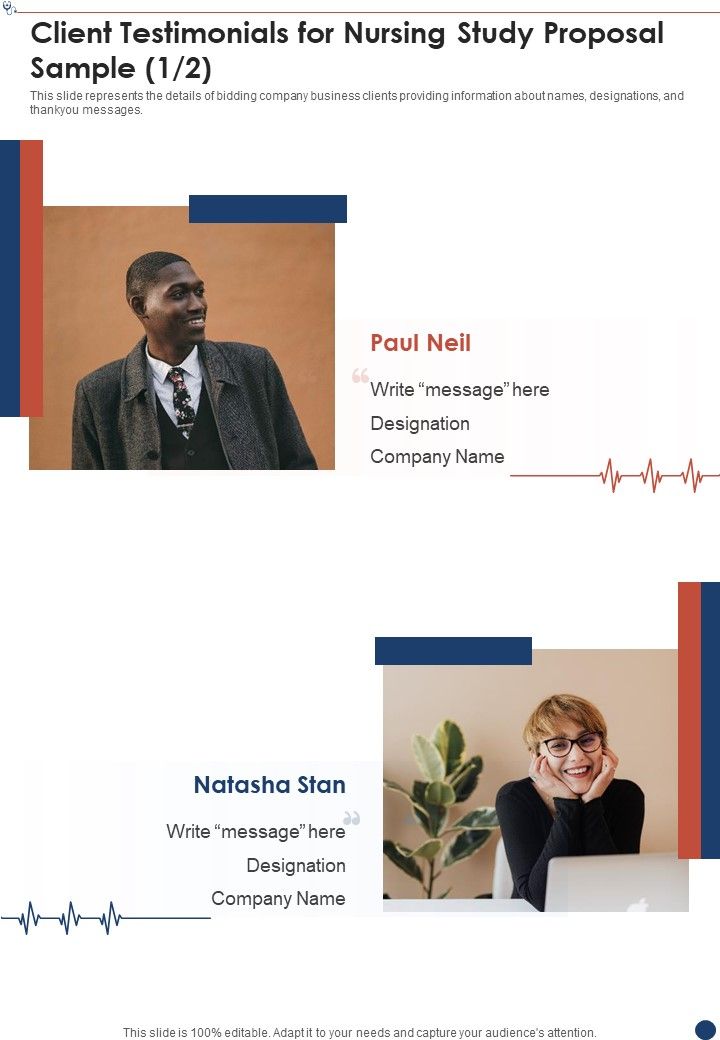 Client Testimonials For Nursing Study Proposal Sample One Pager Sample Example Document Slide01