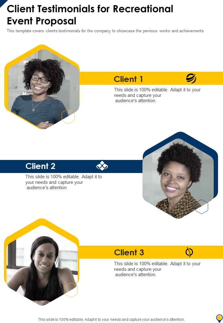 Client_Testimonials_For_Recreational_Event_Proposal_One_Pager_Sample_Example_Document_Slide_1.jpg