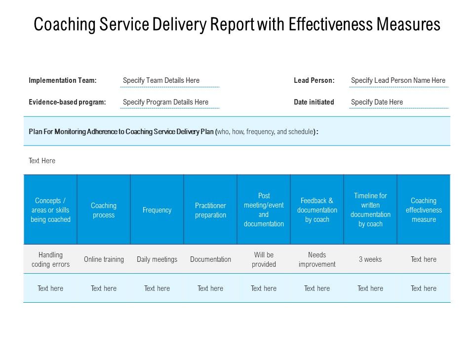 Coaching_Service_Delivery_Report_With_Effectiveness_Measures_Ppt_PowerPoint_Presentation_File_Examples_PDF_Slide_1.jpg