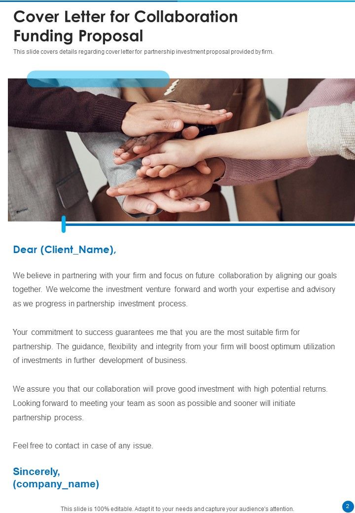 Collaboration Funding Proposal Example Document Report Doc Pdf Ppt