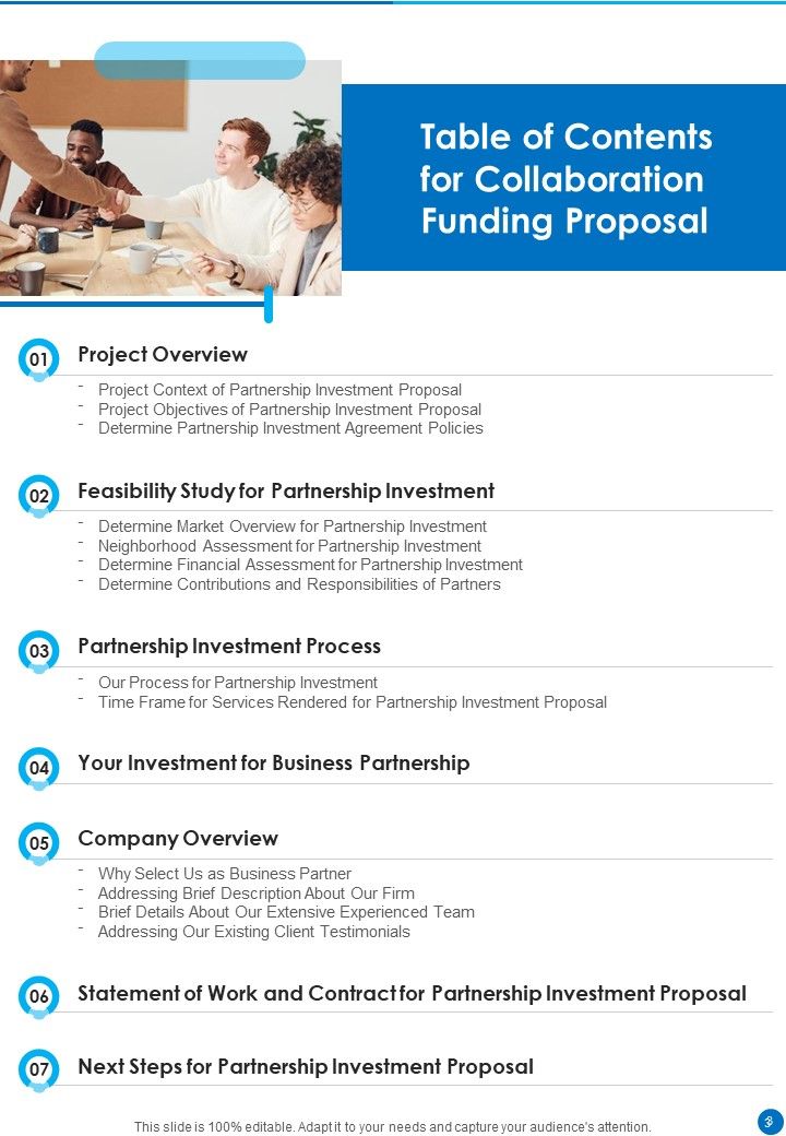 Collaboration Funding Proposal Example Document Report Doc Pdf Ppt