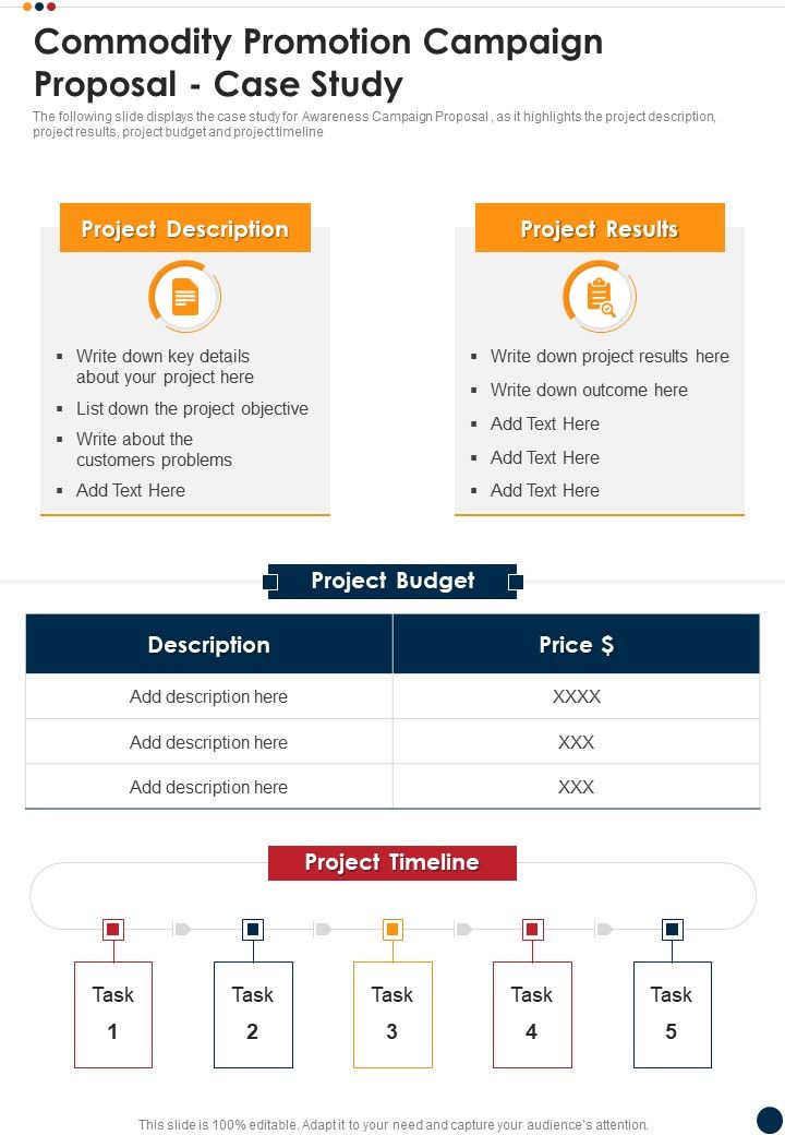 Commodity Promotion Campaign Proposal Case Study One Pager Sample Example Document Slide01