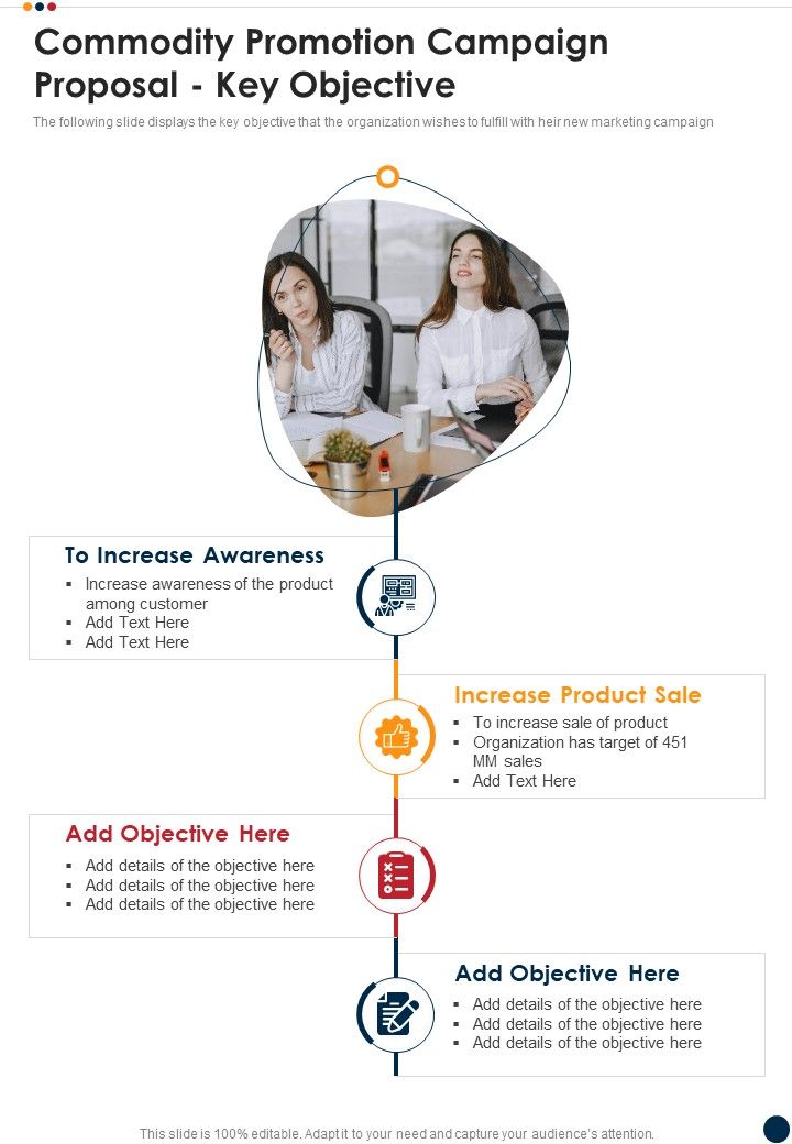Commodity Promotion Campaign Proposal Key Objective One Pager Sample Example Document Slide01