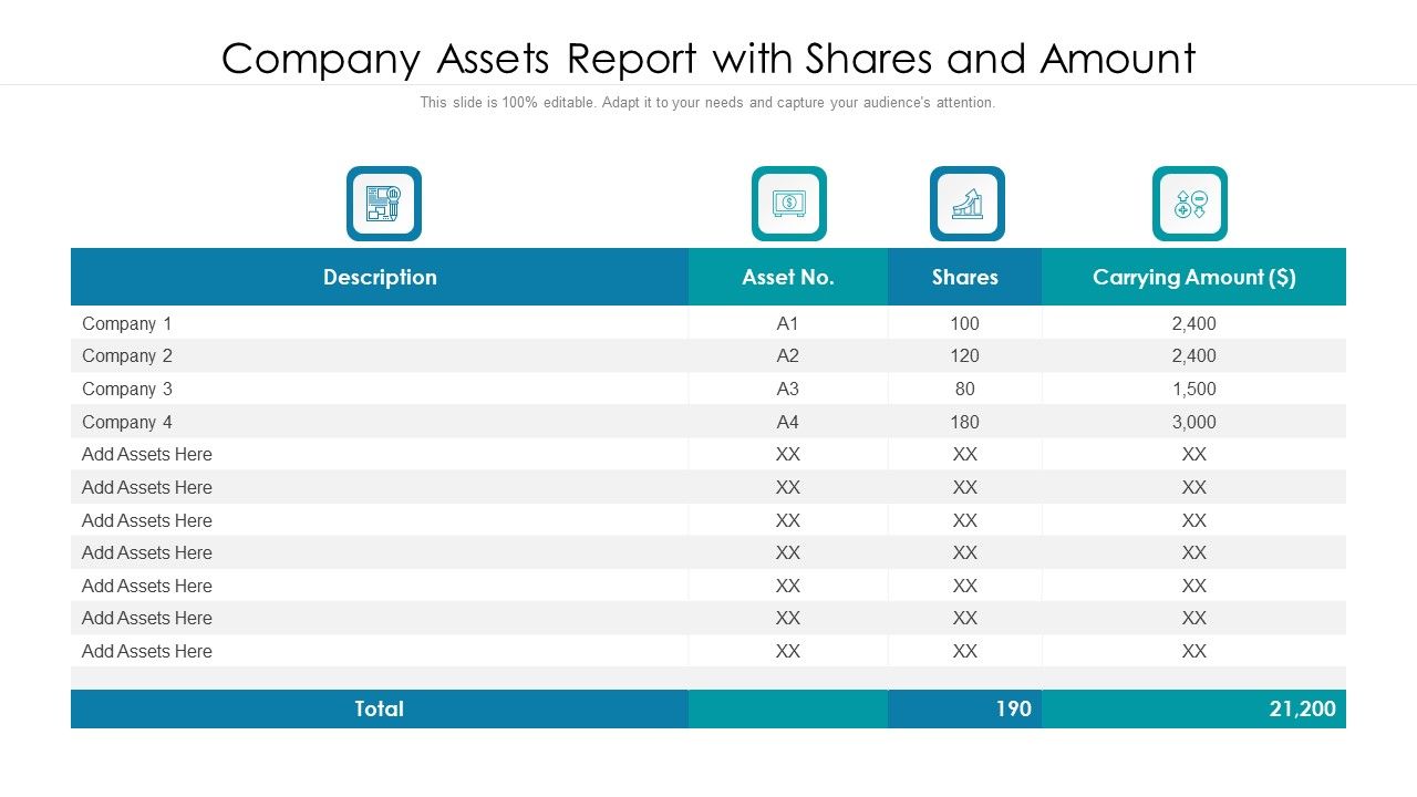 Company_Assets_Report_With_Shares_And_Amount_Ppt_PowerPoint_Presentation_Slides_Smartart_PDF_Slide_1.jpg