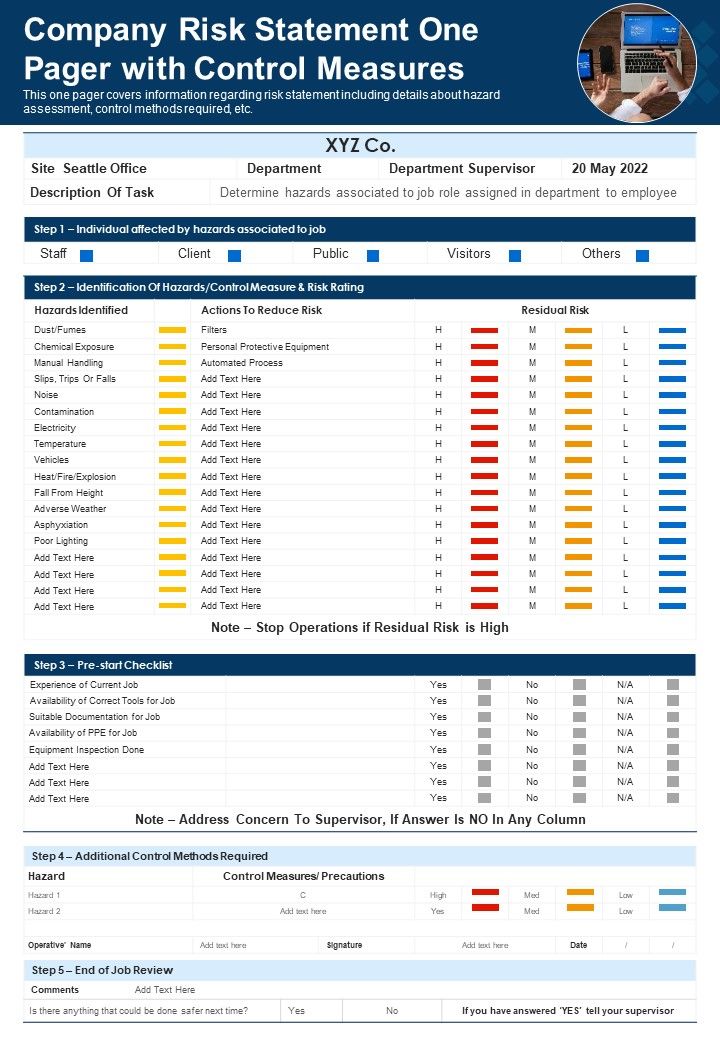 Company_Risk_Statement_One_Pager_With_Control_Measures_PDF_Document_PPT_Template_Slide_1.jpg
