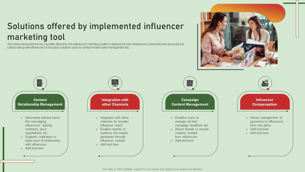 Comprehensive_Influencer_Promotional_Guide_To_Improve_Brand_Reputation_Solutions_Offered_By_Implemented_Brochure_PDF_Slide_1.jpg