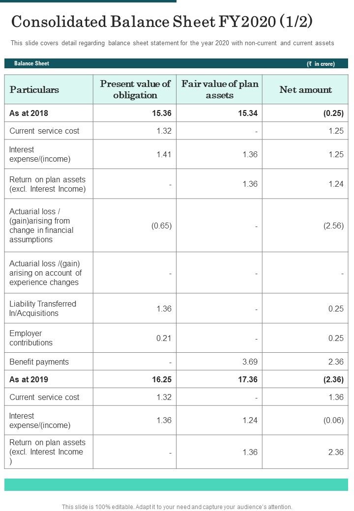 Consolidated Balance Sheet FY2020 Template 51 One Pager Documents Slide01