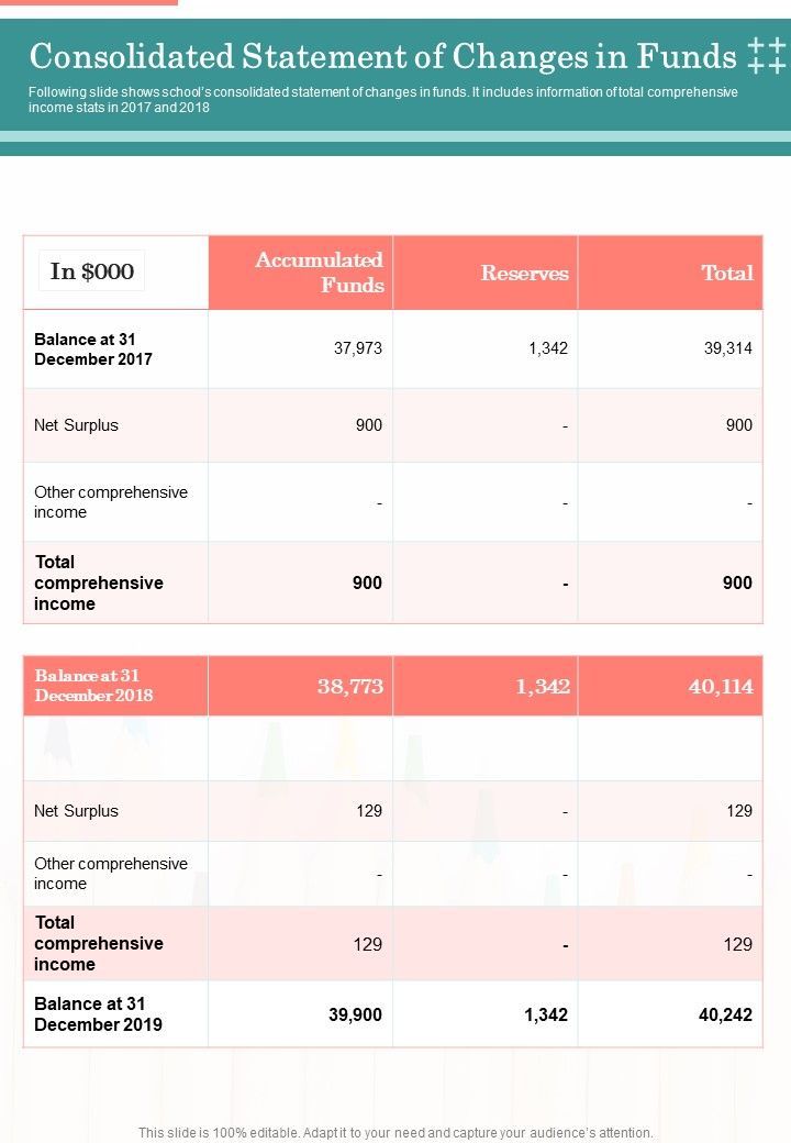 Consolidated Statement Of Changes In Funds One Pager Documents Slide01