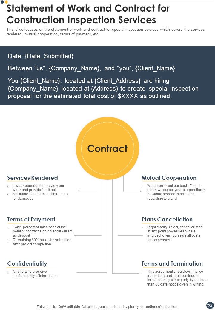 Construction Inspection Proposal Example Document Report Doc Pdf Ppt