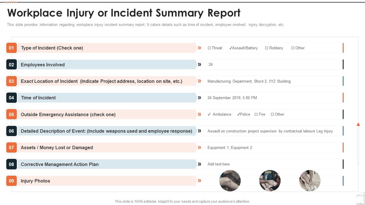 Construction_Project_Playbook_Workplace_Injury_Or_Incident_Summary_Report_Ppt_Portfolio_Display_PDF_Slide_1.jpg