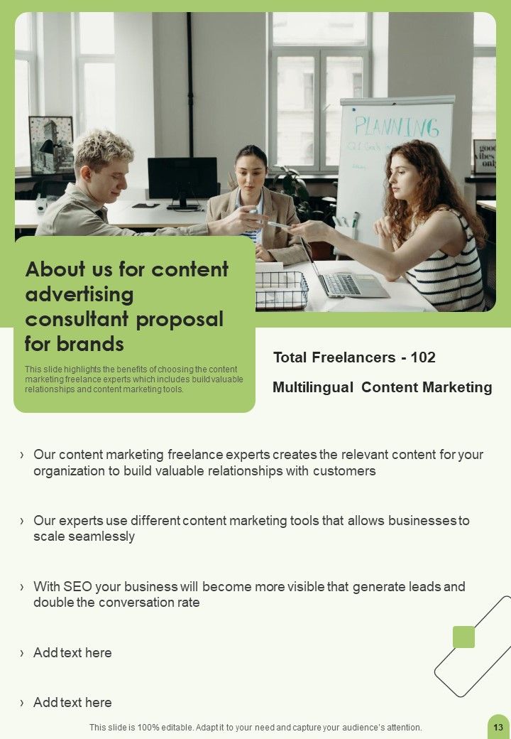 Content Advertising Consultant Proposal For Brands Example Document Report Doc Pdf Ppt