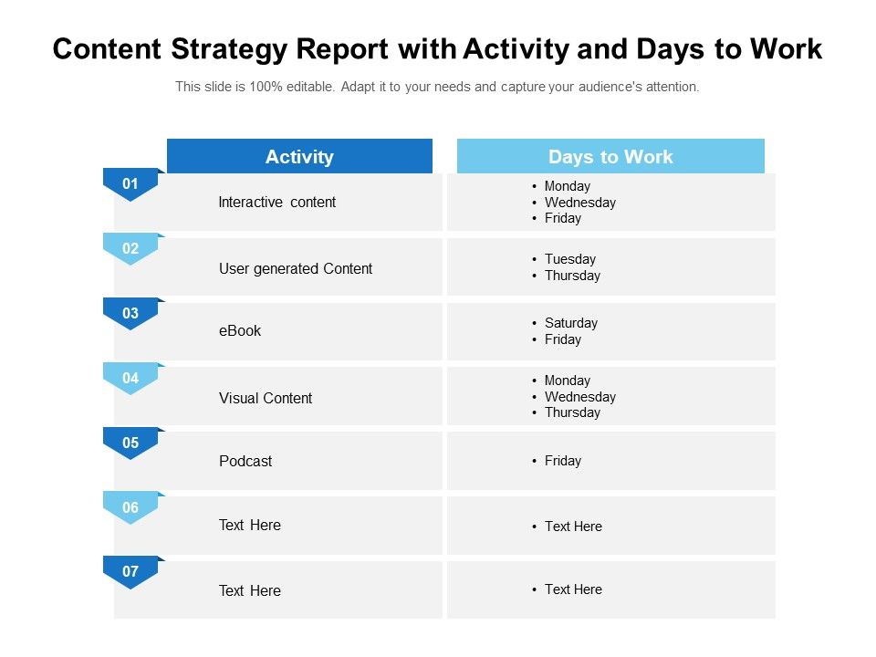 Content_Strategy_Report_With_Activity_And_Days_To_Work_Ppt_PowerPoint_Presentation_File_Files_PDF_Slide_1.jpg