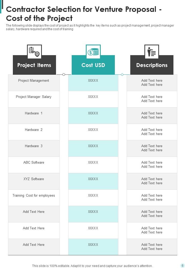 Contractor Selection For Technical Venture Proposal Example Document Report Doc Pdf Ppt