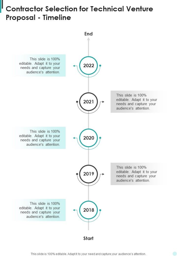 Contractor Selection For Technical Venture Proposal Timeline One Pager Sample Example Document Slide01