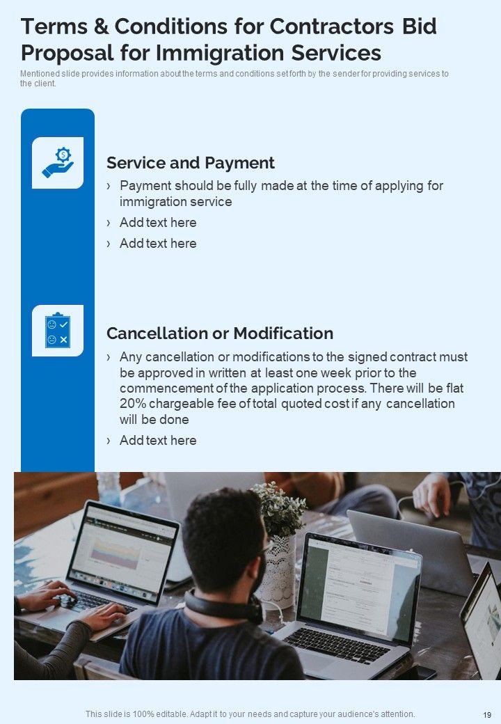 Contractors Bid Proposal For Immigration Services Example Document Report Doc Pdf Ppt