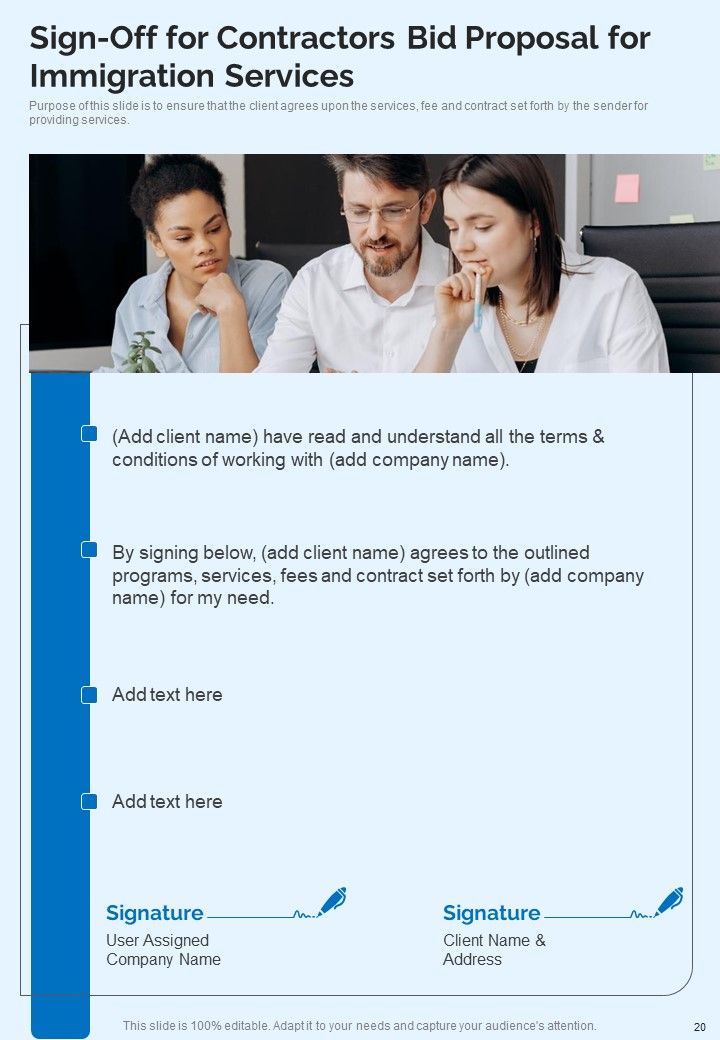 Contractors Bid Proposal For Immigration Services Example Document Report Doc Pdf Ppt