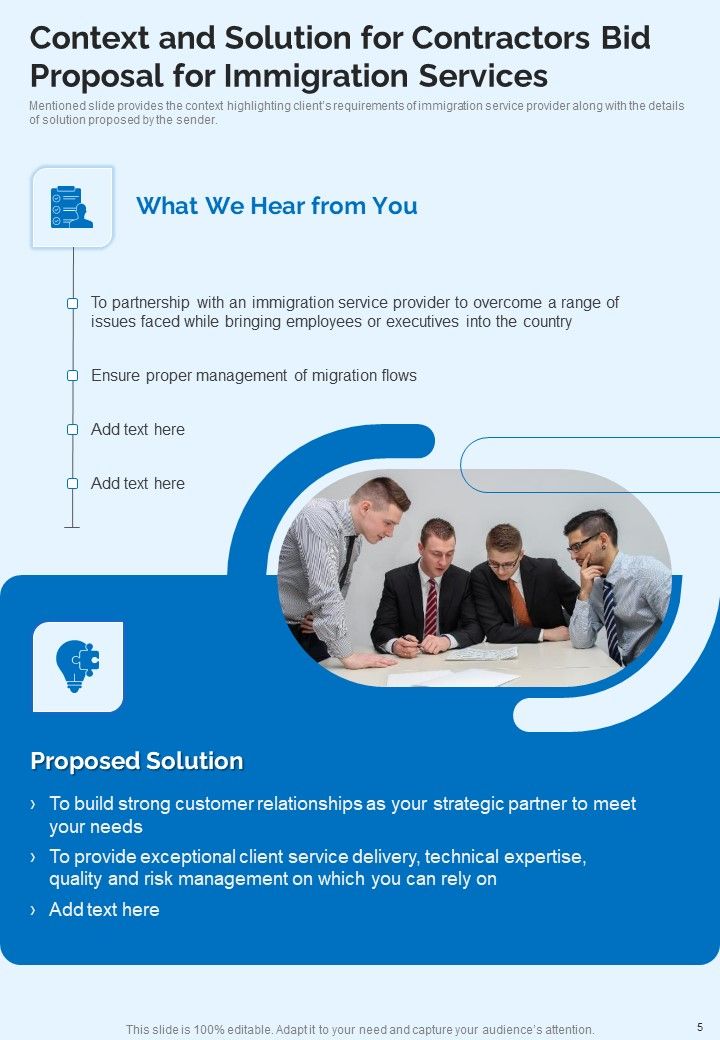 Contractors Bid Proposal For Immigration Services Example Document Report Doc Pdf Ppt