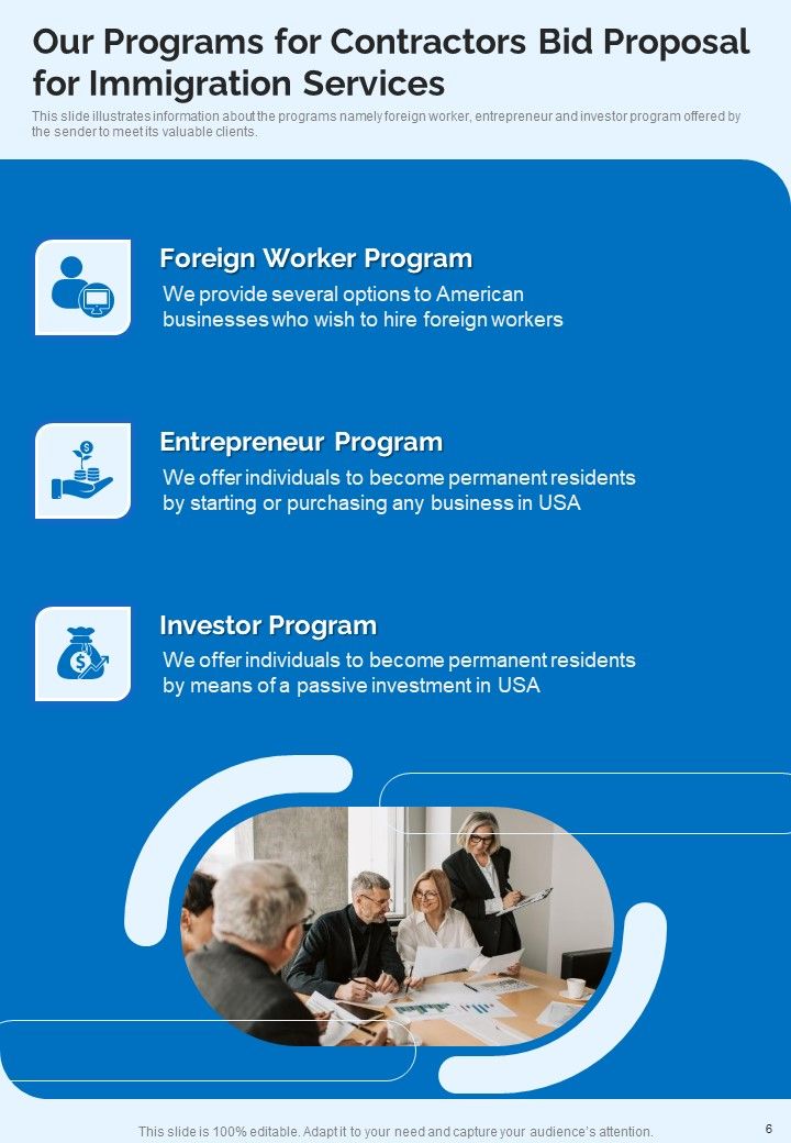 Contractors Bid Proposal For Immigration Services Example Document Report Doc Pdf Ppt