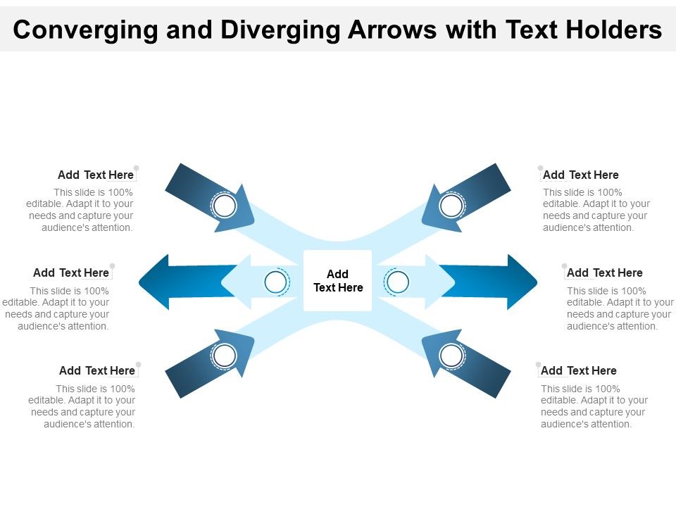 Converging_And_Diverging_Arrows_With_Text_Holders_Ppt_PowerPoint_Presentation_Gallery_Influencers_PDF_Slide_1.jpg