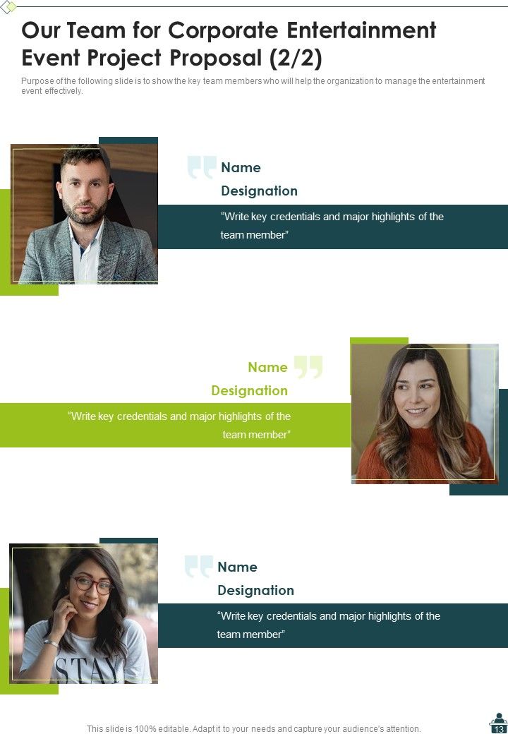 Corporate Entertainment Event Project Proposal Example Document Report Doc Pdf Ppt