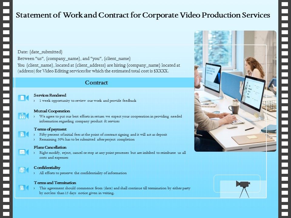 Corporate_Video_Statement_Of_Work_And_Contract_For_Production_Services_Infographics_PDF_Slide_1.jpg