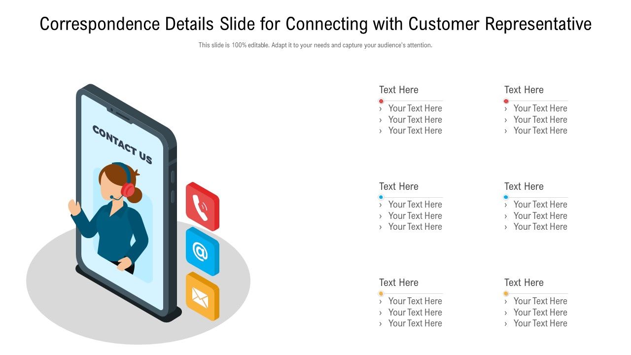 Correspondence_Details_Slide_For_Connecting_With_Customer_Representative_Diagrams_PDF_Slide_1.jpg