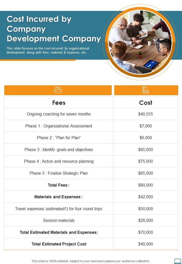 Cost Incurred By Company Development Company One Pager Sample Example Document Slide01