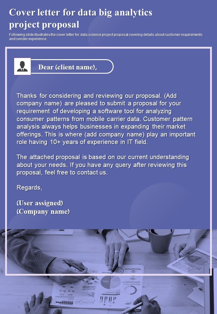 Cover Letter For Data Big Analytics Project Proposal One Pager Sample Example Document Slide01