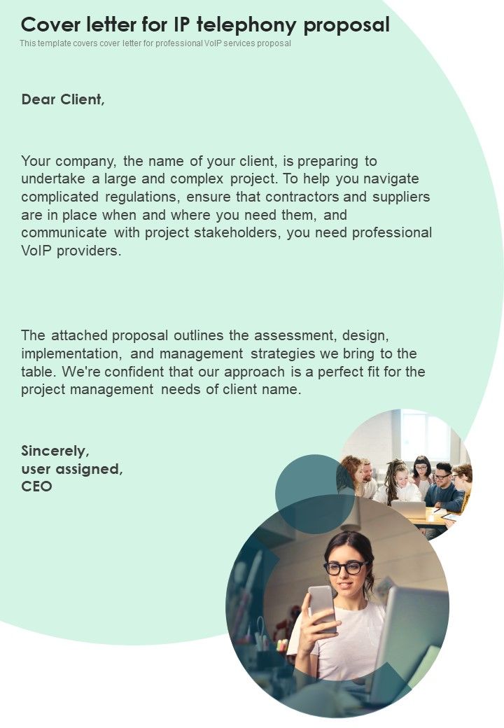 Cover Letter For IP Telephony Proposal One Pager Sample Example Document Slide01
