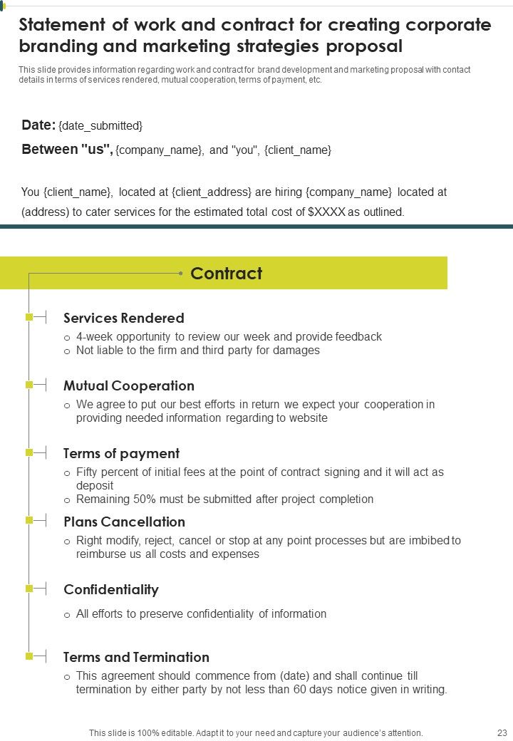 Creating Corporate Branding And Marketing Strategies Proposal Example Document Report Doc Pdf Ppt