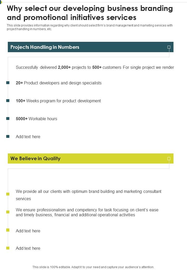 Creating Corporate Branding Marketing Strategies Why Select Our Developing One Pager Sample Example Document Slide01