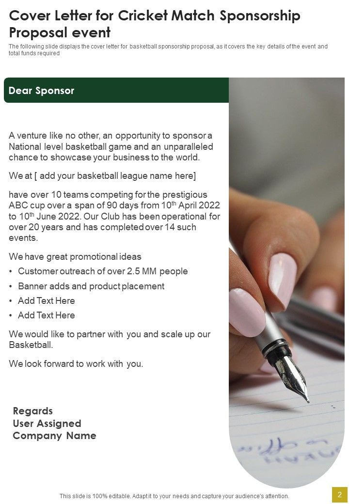 Cricket Match Sponsorship Proposal Example Document Report Doc Pdf Ppt