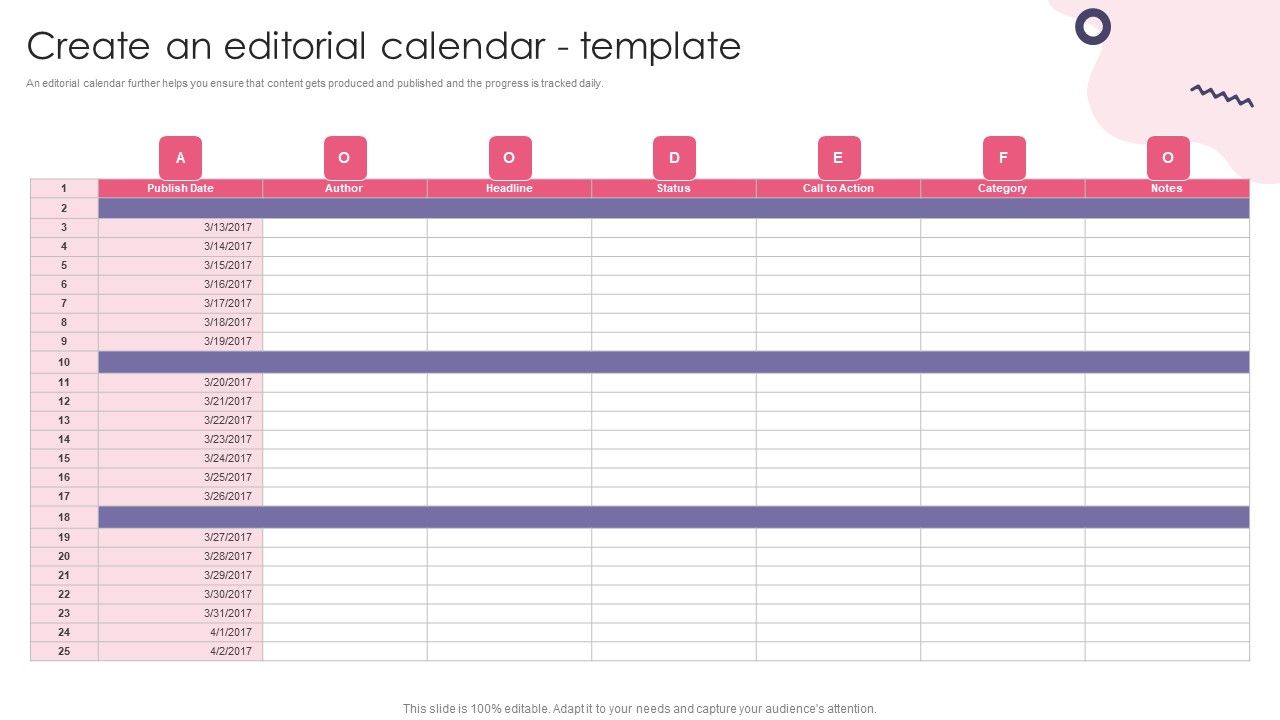 Customer_Digital_Lifecycle_Marketing_And_Planning_Stages_Create_An_Editorial_Calendar_Template_Demonstration_PDF_Slide_1.jpg
