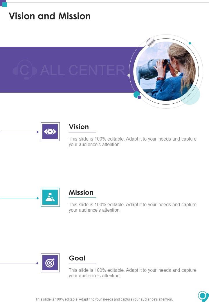 Customer Service Center Proposal Vision And Mission One Pager Sample Example Document Slide01
